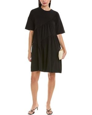 Alpha Studio Shirred T-Shirt Dress - Black