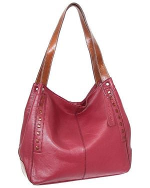 Nino Bossi Alyssa Durable Leather Satchel - Red