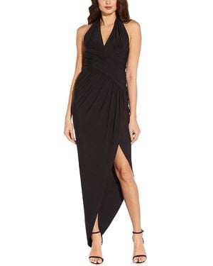 Aidan Mattox Stretch Jersey Halter Dress - Black