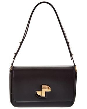 Patou Le Lock Leather Shoulder Bag - Black