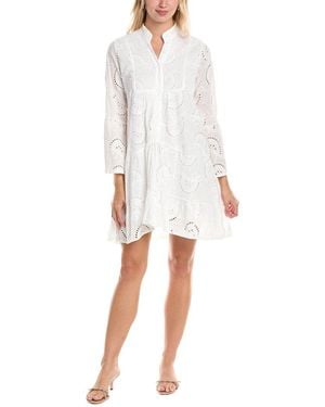 Madison Miles Broderie Shirtdress - White