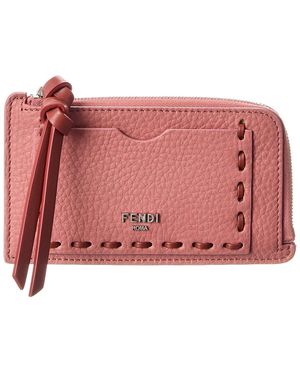 Fendi Peekaboo Leather Card Case - Pink