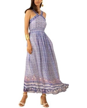 Hale Bob Janiyah Silk-Blend Midi Dress - Purple