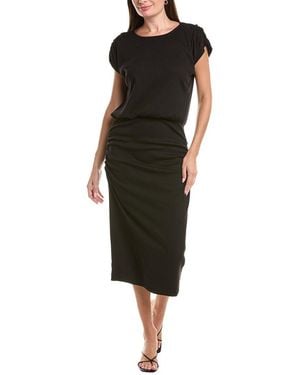 Michael Stars Pippa Gathered Midi Dress - Black