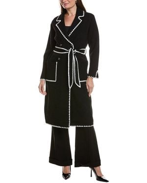 NVLT Longline Eyelash Wrap Coat - Black
