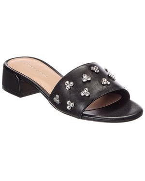 Stuart Weitzman Tammy Block 35 Leather Sandal - Black