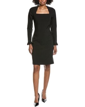 Mikael Aghal Solid Midi Dress - Black