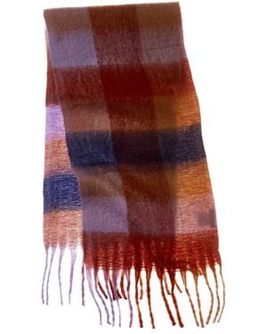 La Fiorentina Plush Fringe Scarf - Red