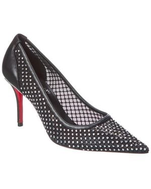 Christian Louboutin Apostropha 80 Mesh & Leather Pump - Metallic
