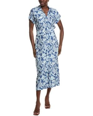 J.McLaughlin Cetara Silk-Blend Dress - Blue
