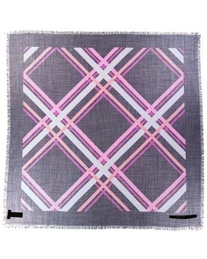 Kate Spade Acrobat Plaid Wool Square Scarf - Purple