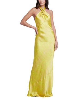 L'Agence Estee Twist Neckline Silk Dress - Yellow