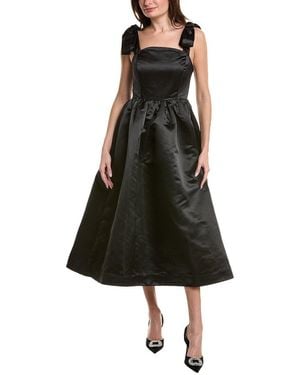 English Factory Bow Pointed Midi Dress - Black