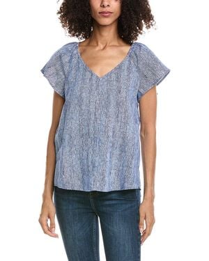Tommy Bahama Shimmering Bay V-Neck Linen Top - Blue
