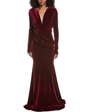 Issue New York Velvet High-Low Gown - Red