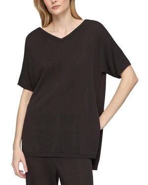 Lafayette 148 New York Wide V Neck Tunic - Black