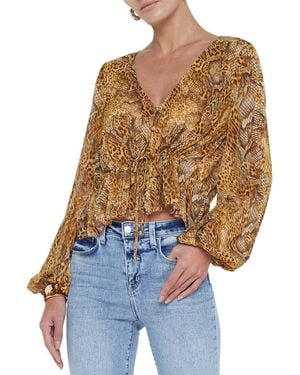 L'Agence Pixie Drawstring Blouse - Blue