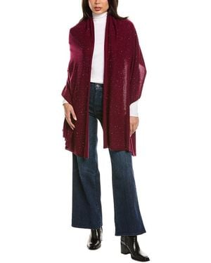Sofiacashmere Sofiacashmere Lightweight Sequin Wool & Cashmere-Blend Wrap - Red