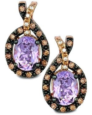 Le Vian 14K Rose 2.55 Ct. Tw. Diamond & Amethyst Drop Earrings - Blue