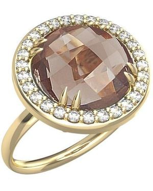 Reiss 14K 3.70 Ct. Tw. Diamond & Smokey Topaz Cocktail Ring - White