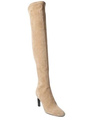Tory Burch Stretch Suede Over-The-Knee Boot - White