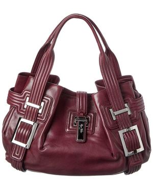 Roger Vivier Leather Hobo Bag - Purple