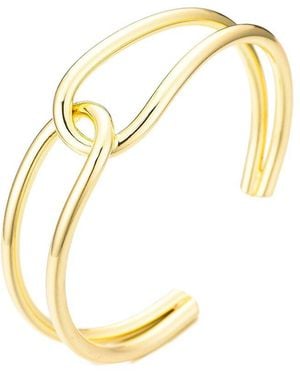 Adornia 14K Plated Overlapping Cuff Bracelet - Metallic