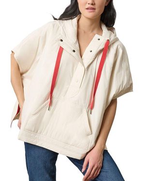 Lilla P Oversized Fit Hooded Poncho - Natural