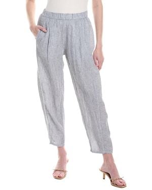 Eileen Fisher Petite Ankle Pleated Lantern Linen Pant - Grey