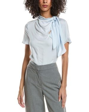 Theory Scarf-Neck Top - Blue