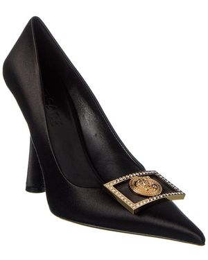 Versace Medusa Plaque Satin Pump - Black
