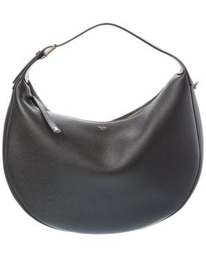 Celine Lulu Large Leather Hobo Bag - Grey