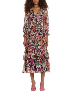 Donna Morgan Midi Dress - Red