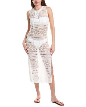 Salty Lemon Laced Up Front Maxi Dress - White