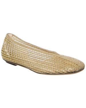 Victoria Beckham Lurex Mesh Ballet Flat - White
