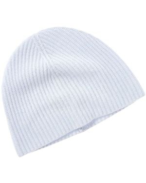 Phenix Rib Knit Cashmere Beanie - White