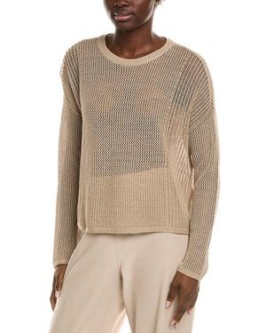 Eileen Fisher Crewneck Linen-Blend Jumper - Natural