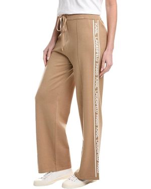 KARL LAGERFELD Logo Side Seam Knit Pant - Natural