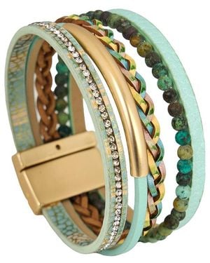 Saachi Leather Bracelet - Green