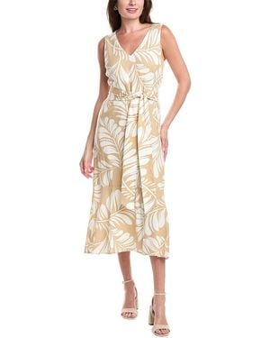 Anne Klein Modern Linen-Blend Midi Dress - Natural