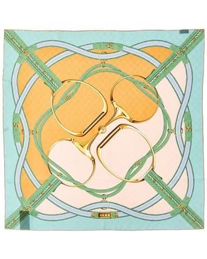 Gucci Gg Jacquard Silk Scarf - Yellow