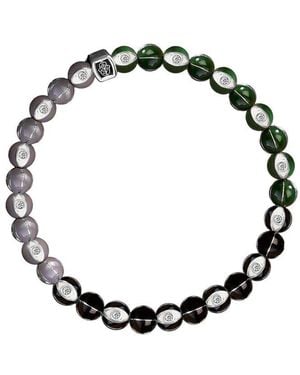 Karma and Luck Plated Stretch Bracelet - Black