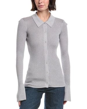 7 For All Mankind Metallic Button-Up Jumper - Grey