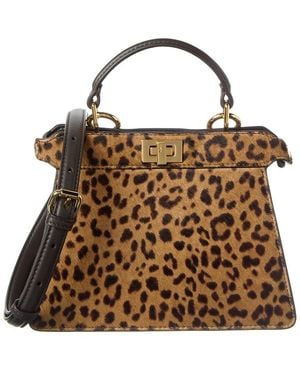 Fendi Peekaboo Ise Petite Haircalf Tote - Brown