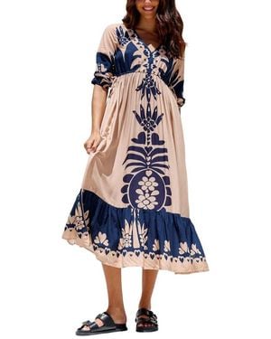 AMINA GLAM Midi Dress - Blue