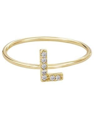 Adornia 14K Plated Cz Initial Ring - Metallic