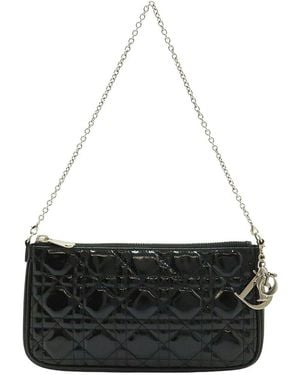 Dior Enamel Lady Chain Shoulder Bag (Authentic Pre-Loved) - Black