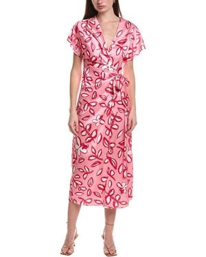 AREA STARS Floral Side-Tie Dress - Red
