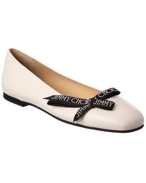 Jimmy Choo Dover Leather Ballerina Flat - White