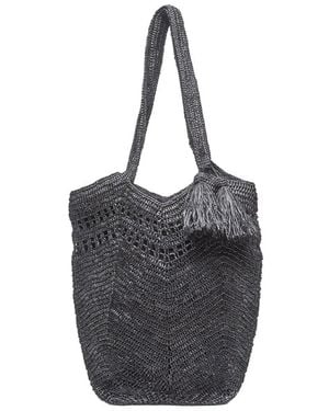 Mar Y Sol Gianna Raffia Tote - Black
